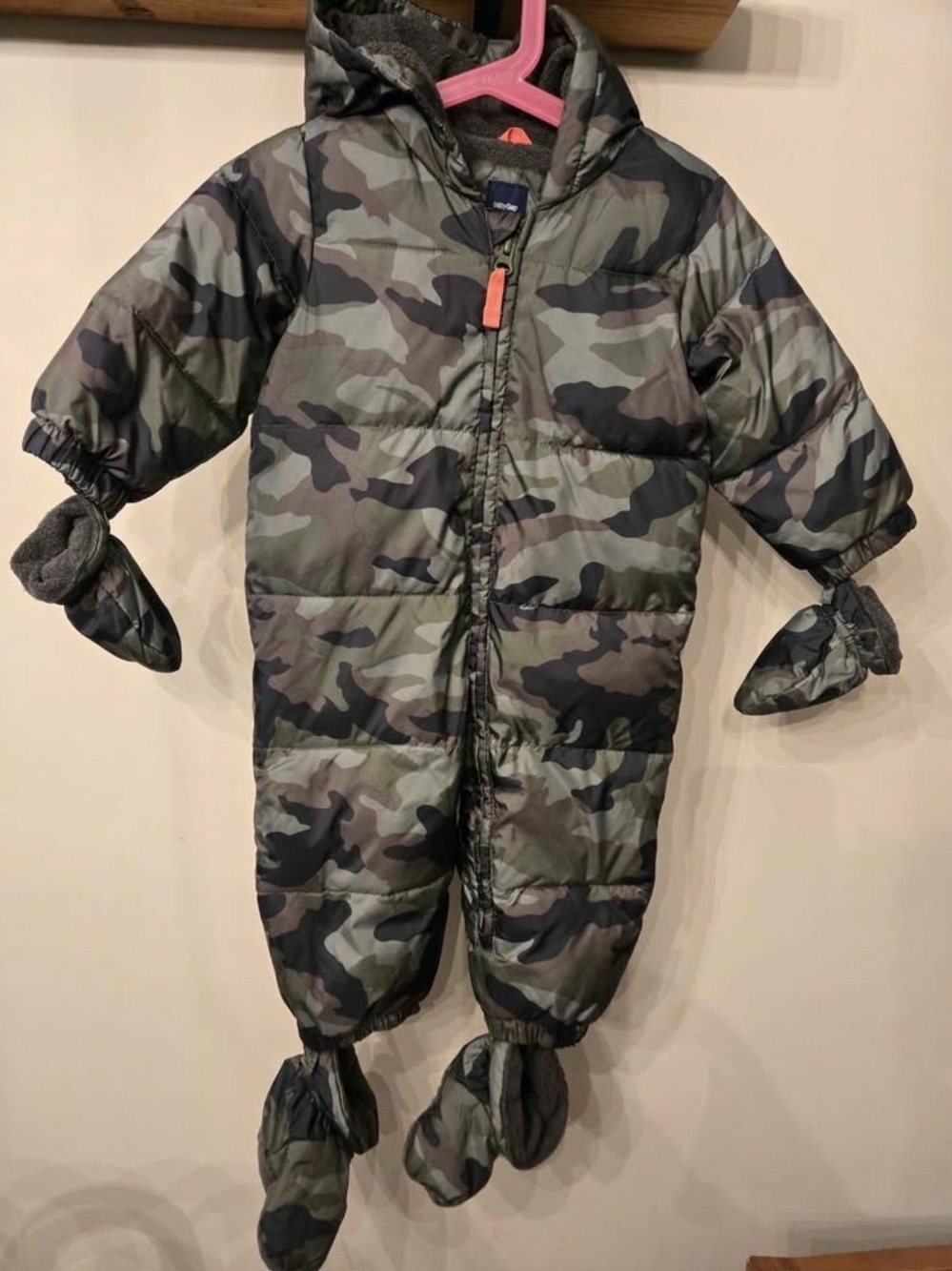 BABYGAP Camo One-Piece Snowsuit - Green, Black